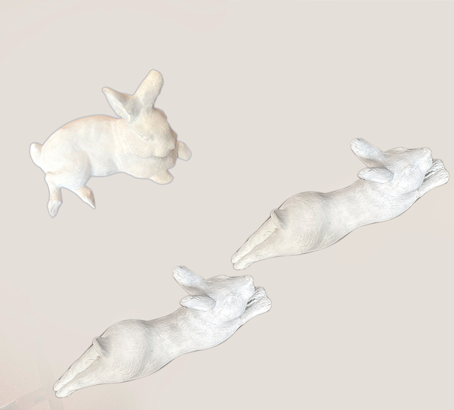 16 conejos y base de 80x80 cm